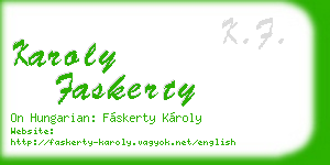 karoly faskerty business card